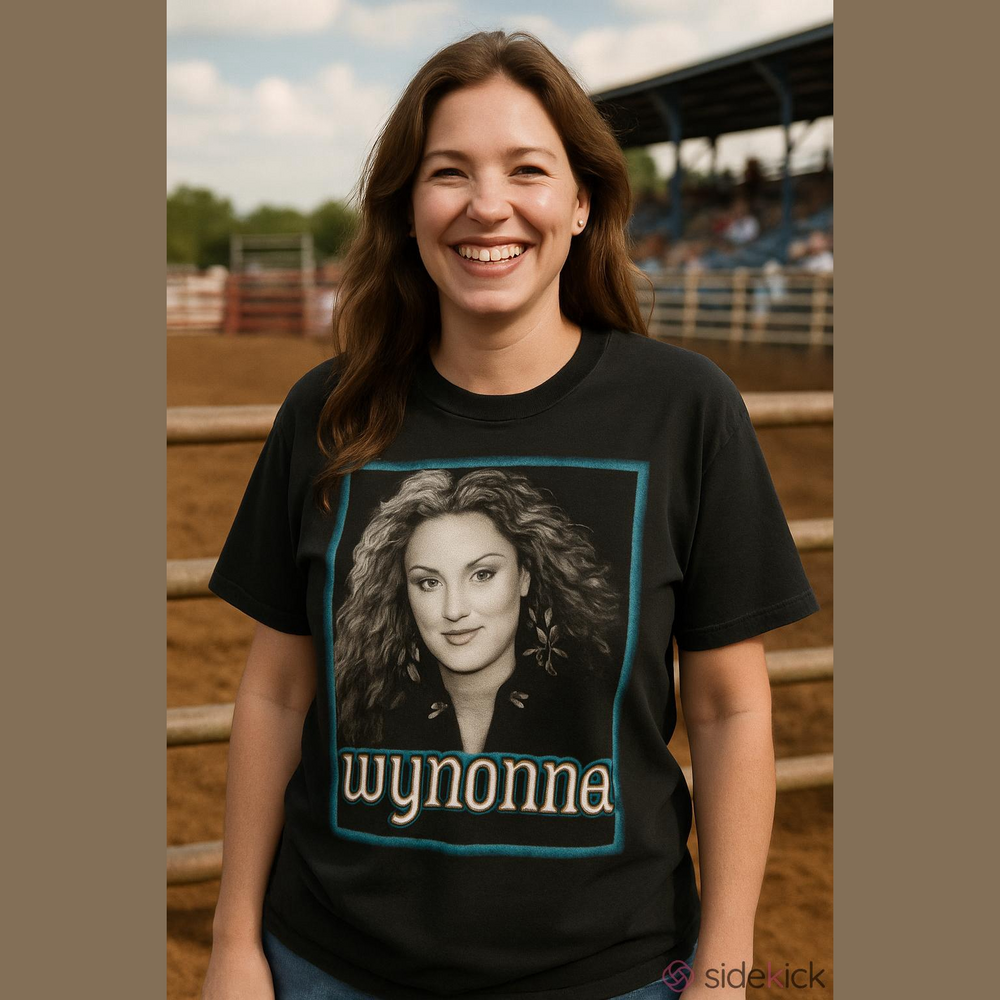 Wynonna Judd All Sport XL 1999 Black Graphic Tee with Teal Accents